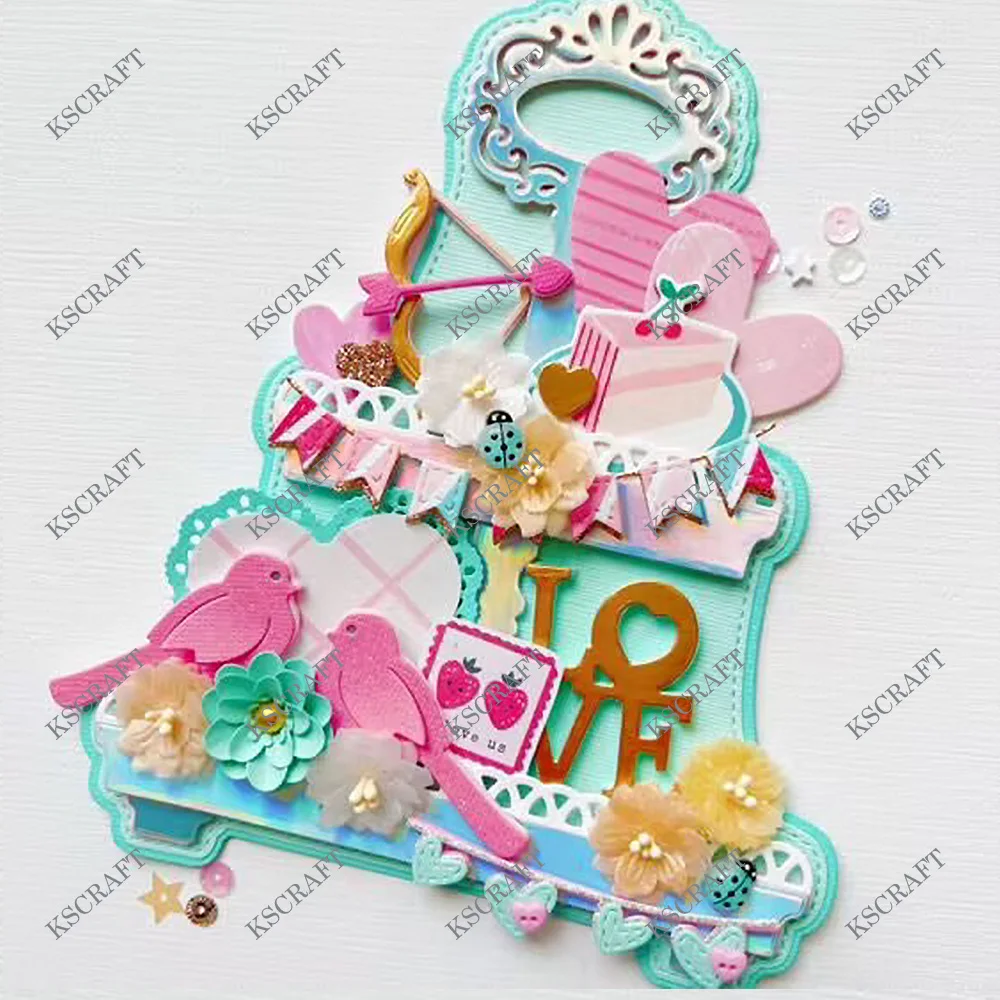 KSCRAFT Tiered Tray Mini Album Cutting Dies Stencils for DIY Scrapbooking Decorative Embossing DIY Paper Cards