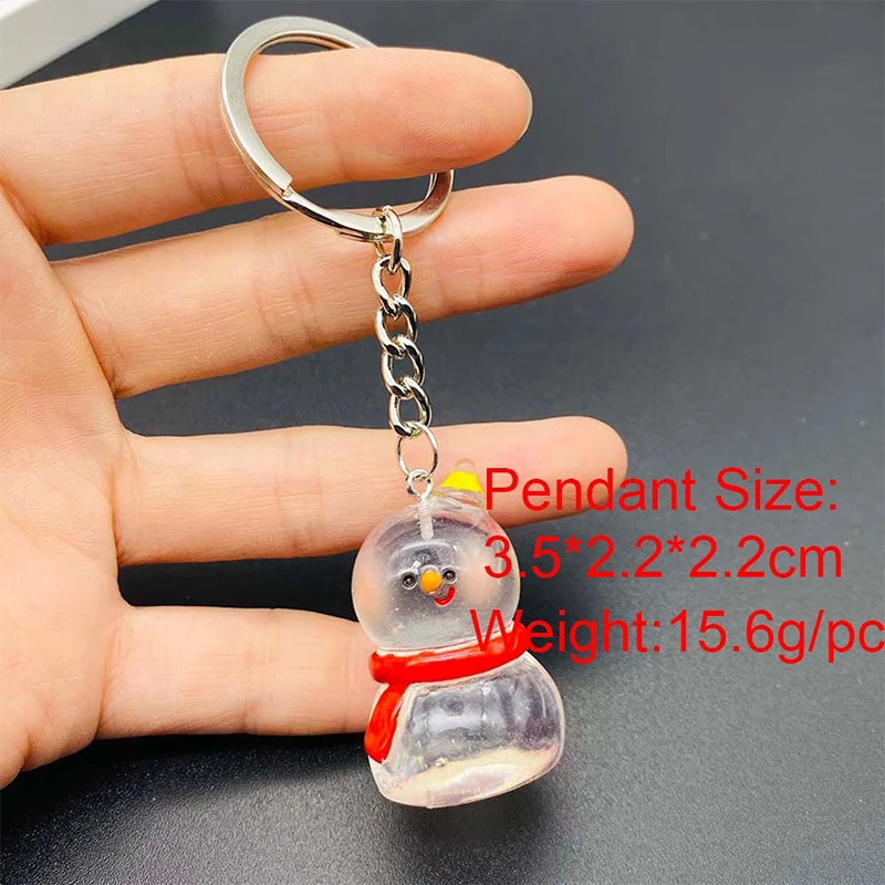 Resin Christmas Keychain Creative Christmas Tree Snowman Keyring For Women Men Handbag Pendants DIY Festival Gifts