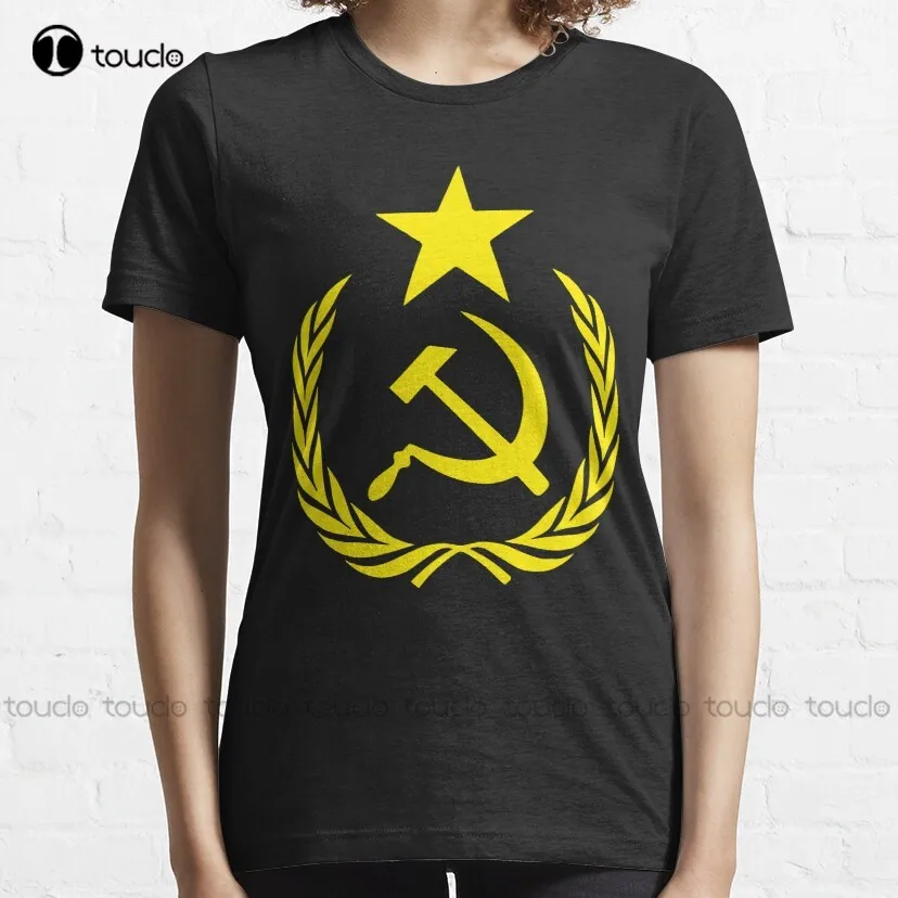 Communist Flag Russia Russian Soviet Commie Leninist Stalin Politics Socialist Classic T-Shirt Shirt Custom Aldult Teen Unisex