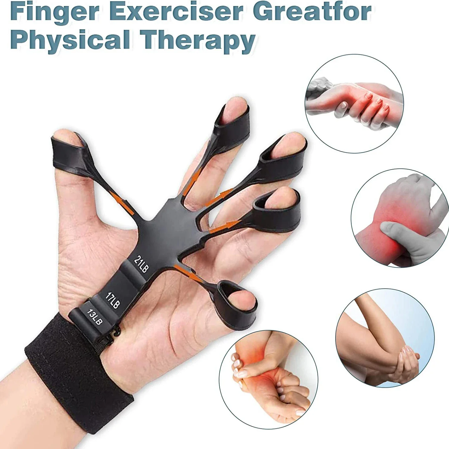 

Finger Gripper Finger Exerciser Guitar Finger Exerciser 6 Resistant Levels Recovery Physical Tools Hand Strengthener For Patient