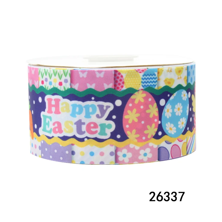 (50yards) Happy Easter Grosgrain Ribbon for Holiday Hairbows Craft Handmade