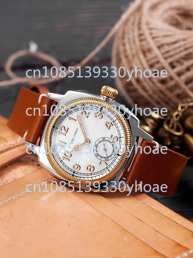 Retro 1926 Handmade Old Shell Small Three-Pin Bubble Sapphire 4036 Stainless Steel Mesh Chain Lightweight Formal Watch