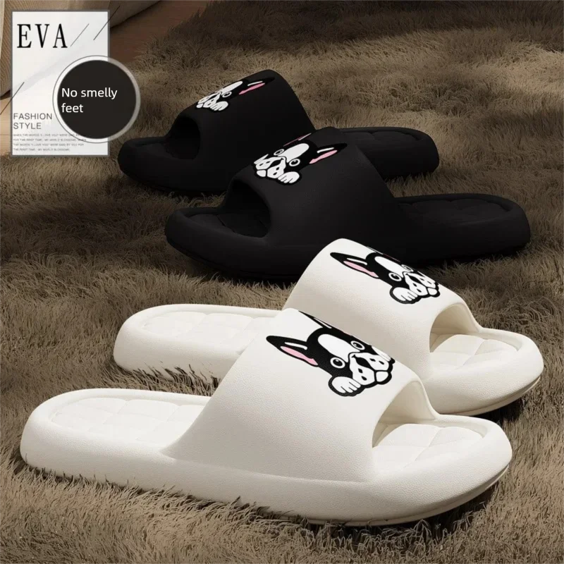 

Cute Cartoon Dog Slide Slippers Women Men Summer Soft Sole EVA Sandals Non Slip Bathroom Home Indoor Outdoor Beach Couple Slides