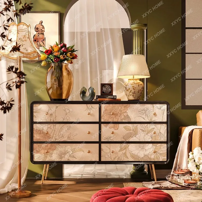 XXretro solid wood living room against the wall entrance storage bedroom light luxury storage