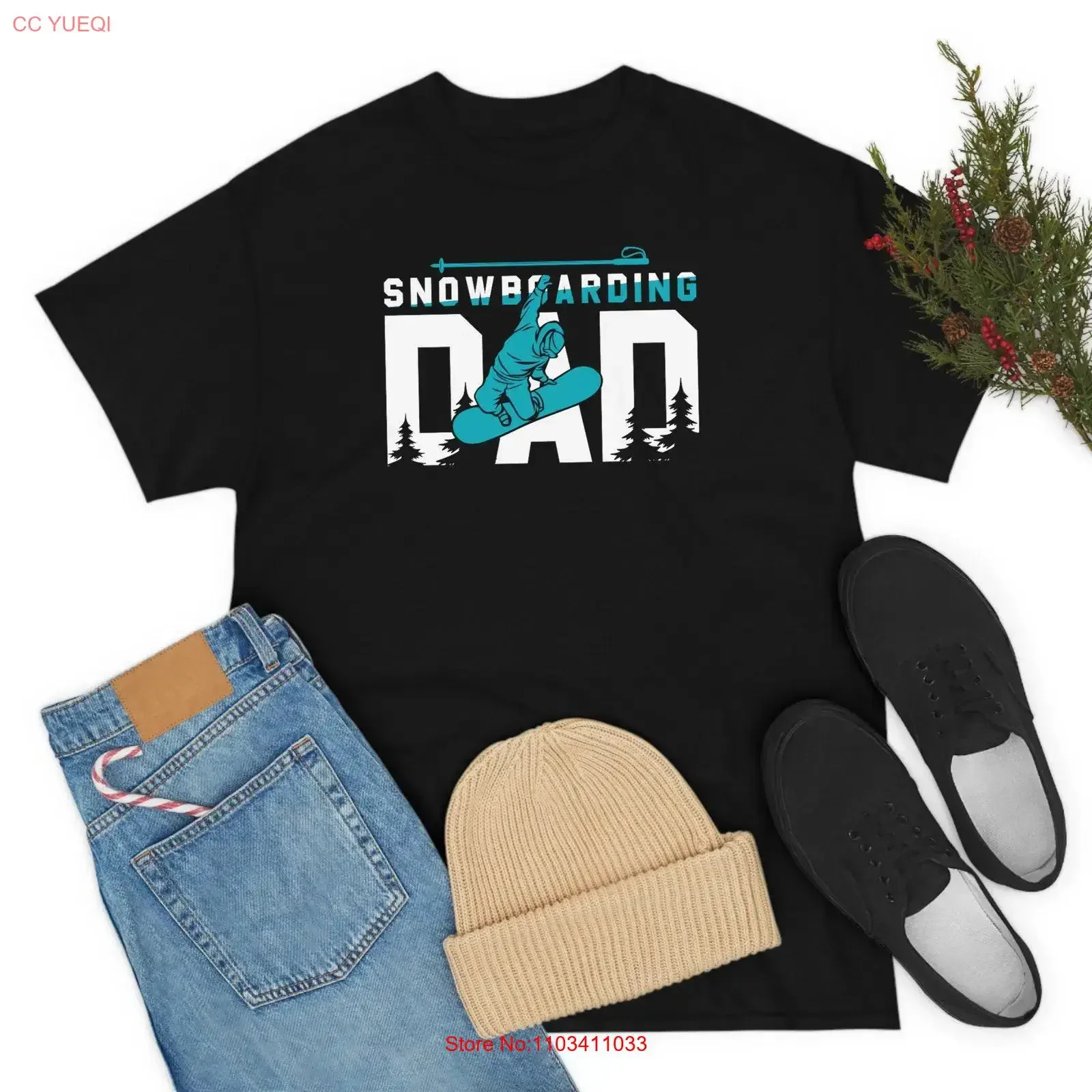 Snowboard-Vater-T-Shirt, lustiges Snowboard-T-Shirt für Snowboarder-Familie, Skireise, Opa, Vintage-Stil, gewaschen, weich, stilvoll, modisch, dehnbar
