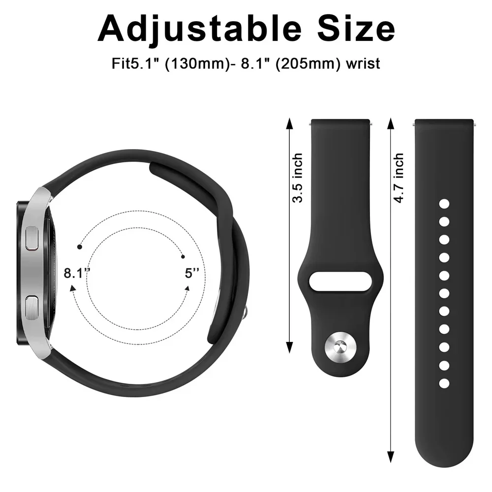 20mm 22mm strap For Samsung Galaxy watch 5 pro/6/4/Classic/Active 2/Gear S3 sport silicone bracelet Huawei GT 2/2e/3 pro band
