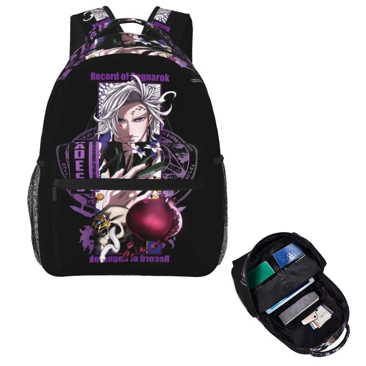 Record Of Ragnarok Hades Anime Student Backpack School Bag Hiking Travel Daypack for Boys Girls Fashion Bookbag Shoulder Bags