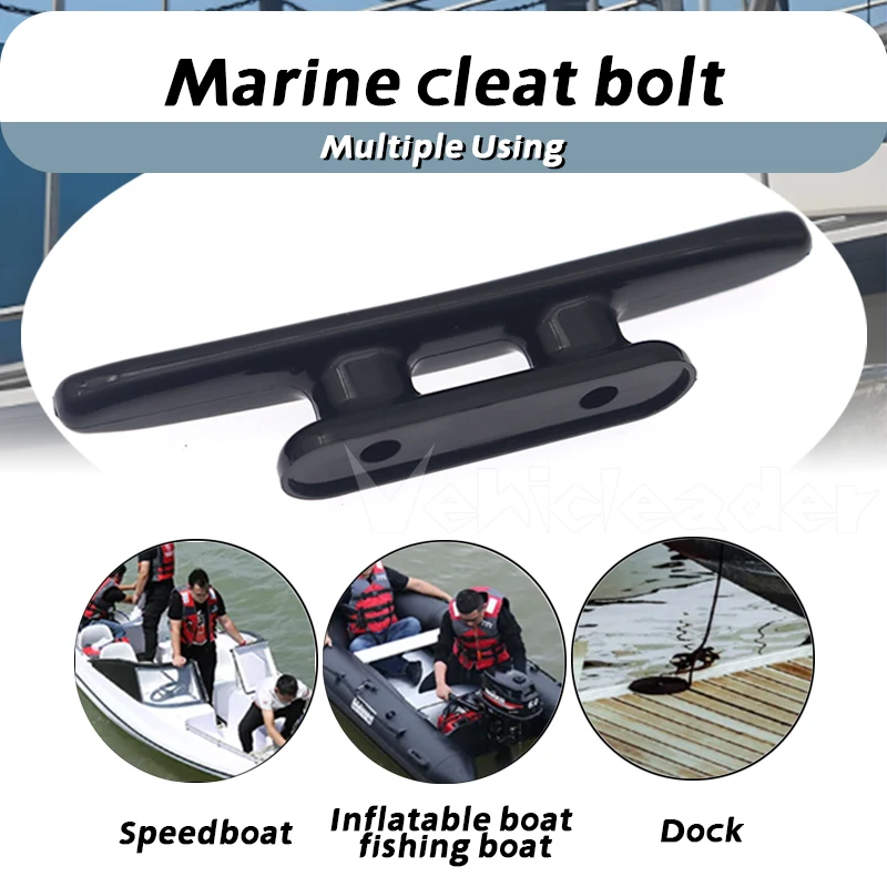 Nylon Boat Marine or Dock Cleats Heavy Duty Black Nylon 4/5/6/8/10 Inch Open Base Cleat Black Anchor Cleat