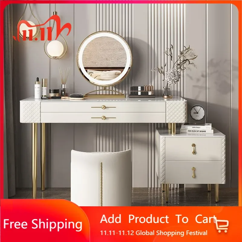 Drawer Mirror Dressing Table Makeup Nordic Bedroom Desk Dressers Storage Cabinet Penteadeiras De Maquiagem Room Furniture