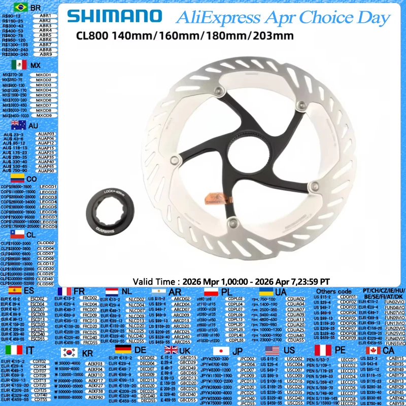 SHIMANO Center Lock Disc Rotor DEORE XT RT-MT800 CL800 140 mm 160 mm 180 mm 203 mm hydraulische Bremsscheibe