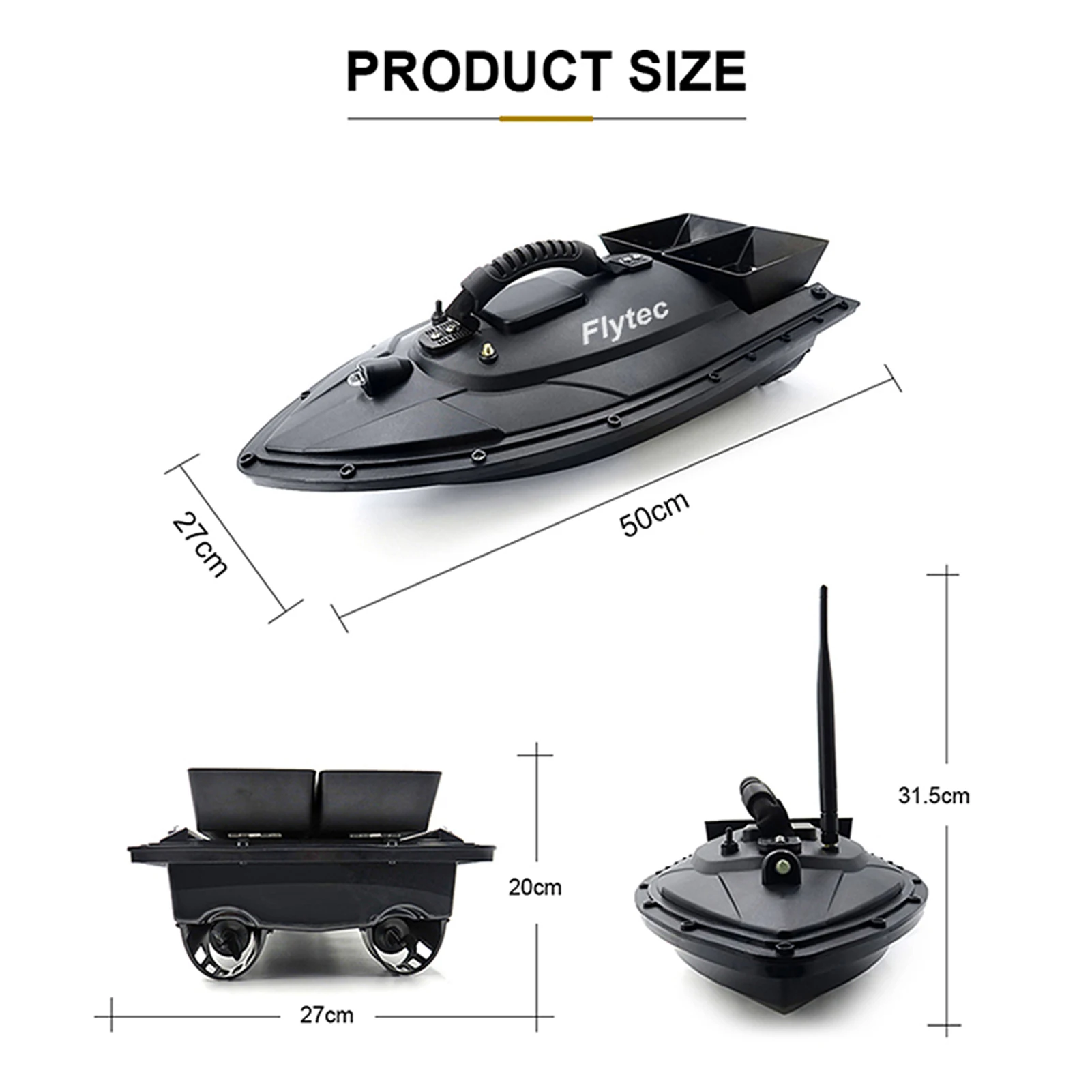 Flytec 2011-5 Fish Finder 1.5kg Loading 500m Remote Control Fishing Bait Boat RC Boat Fishing Goods Fishing boat Items