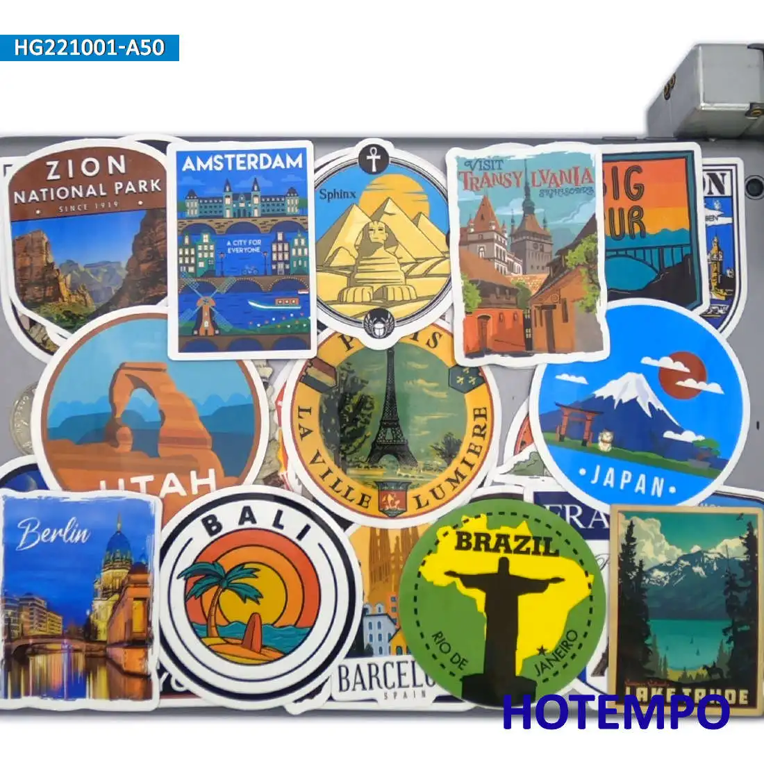 Weltreise-Aufkleber-Set, Klettern, Camping, Wandern, Outdoor-Abenteuer, für Laptop, Auto, Telefon, Motorrad, lustiges Aufkleberpaket, 50 Stück – Detail 20