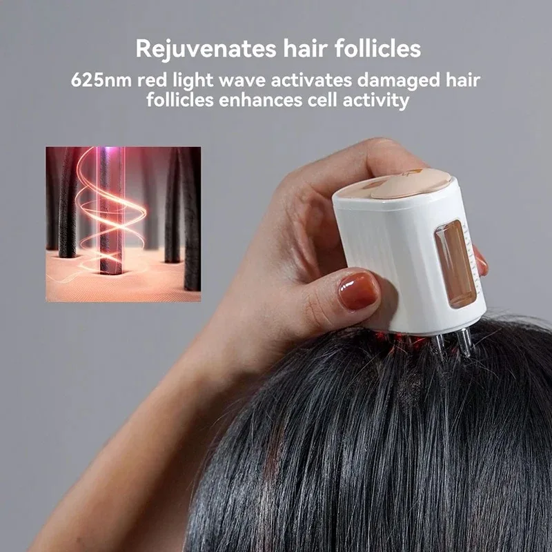 Electric Head Scalp Massager Hair Growth Oil Serum Comb Waterproof Head Scratcher Regrowth Hair Treatment With Red Light Therap