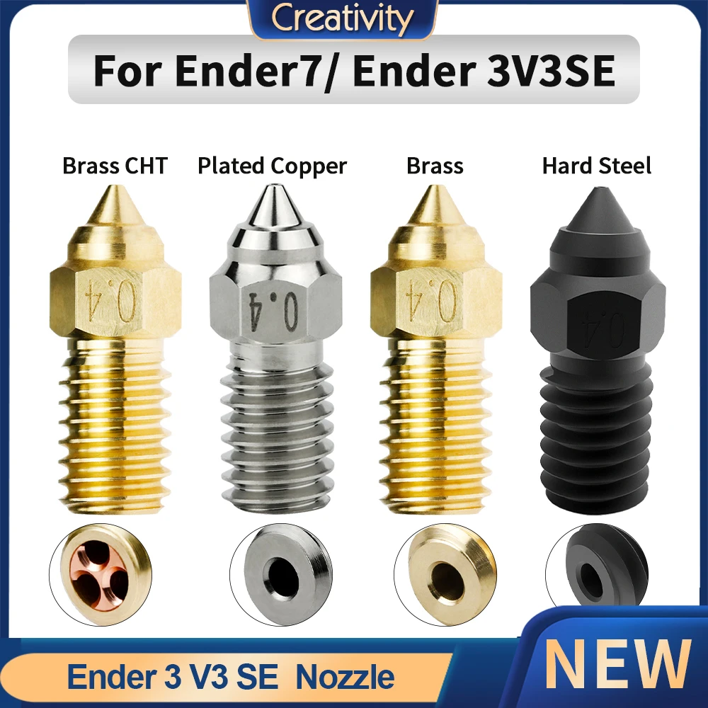 

CHT Nozzle For Ender 3 V3 SE Brass/Plated Copper/ Hard Steel Spider Nozzle 0.4mm/0.6mm High Temperature for Ender7 Ender5S1