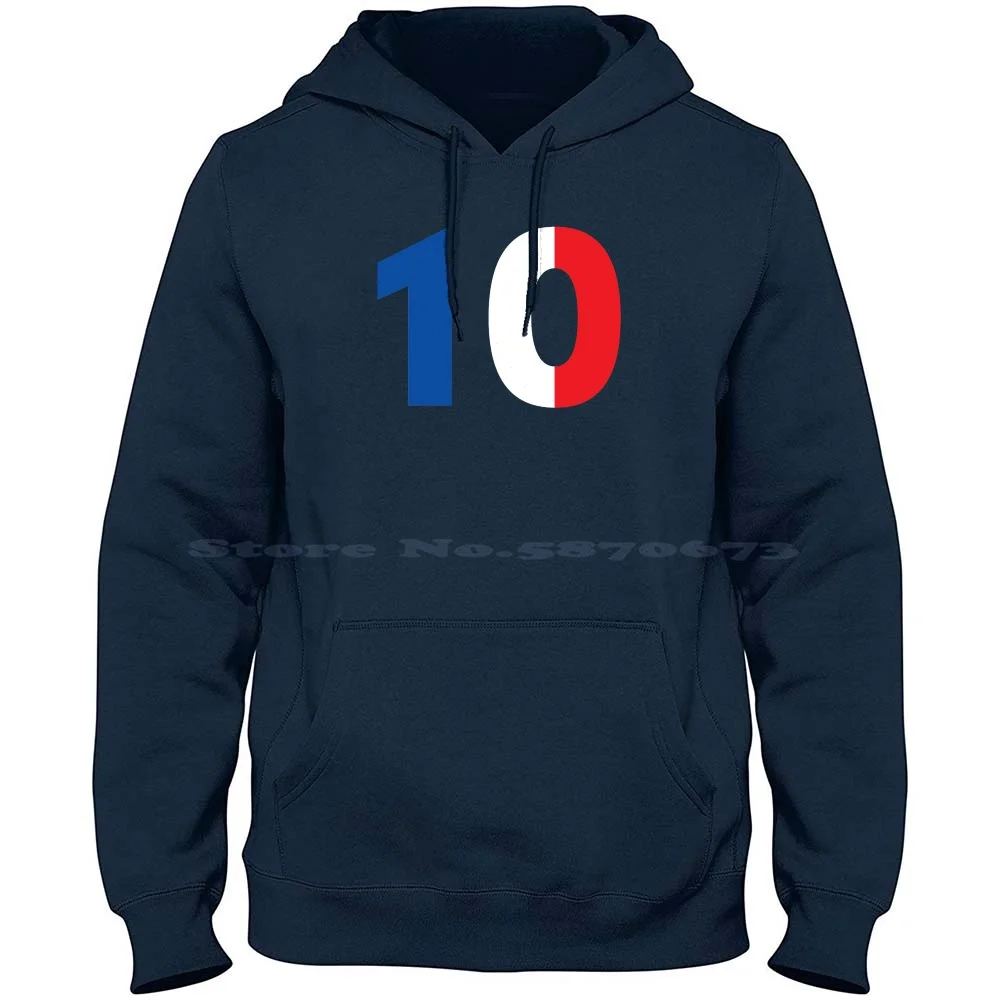 French 10 100% Cotton Hoodie 10 Ten France French Flag French Racing Driver Alpha Monza Racer Gasman Driver Numbers Flags