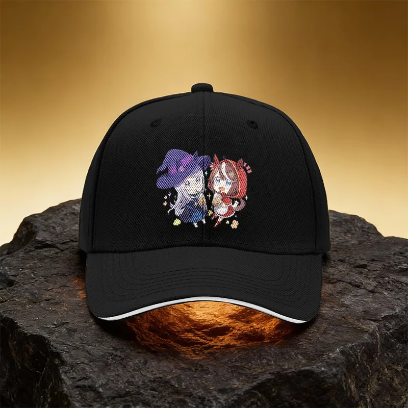 Witch Horse Ear Milk Tea Hat, Unisex Printed Baseball Cap Sandwich Duckbill Cap Sports Hat, Suitable for Daily Commuting