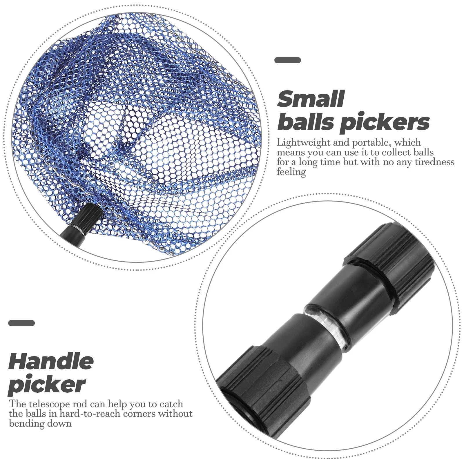 

Professional Tennis Ball Picker Telescopic Handle Portable Sports Collector Durable Stainless Steel ABS Material Long Lasting