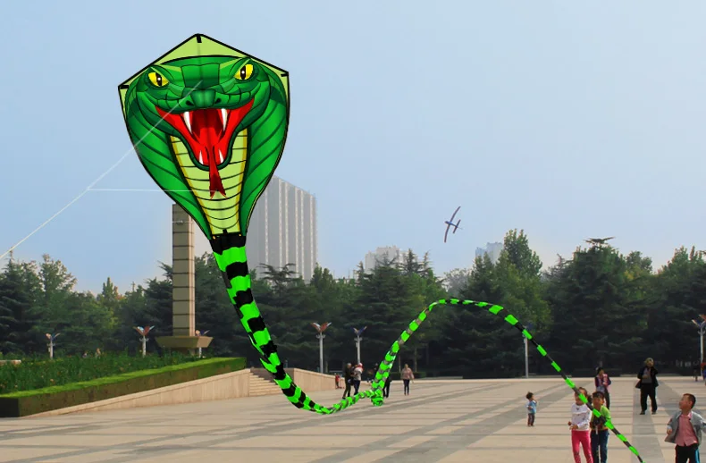 Large 8/15m Variety Of Snake /Power Cobra Kite Animal Wind Kites Outdoor Fun For Children Adults With Hand Line Factory Outlet