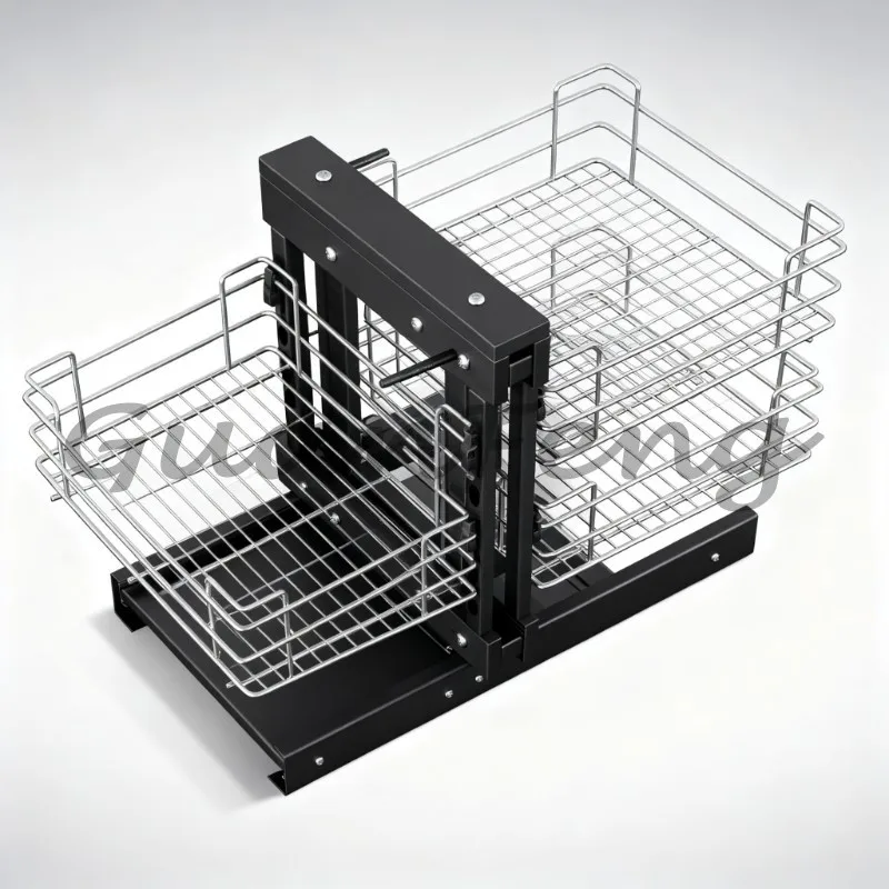 900mm Carbon Steel Blind Corner Storage Basket, Left‑Right Open Compatible for Kitchen Bathroom Cabinet