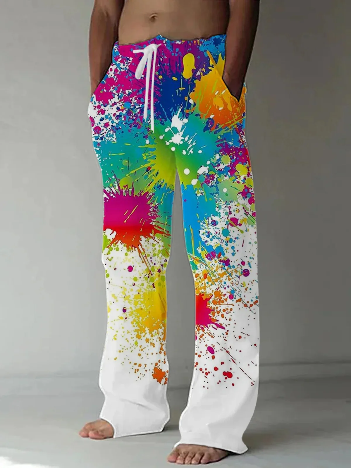 Tie Dye Men's Casual Elastic Waist Pants 3D Printed Men Pants