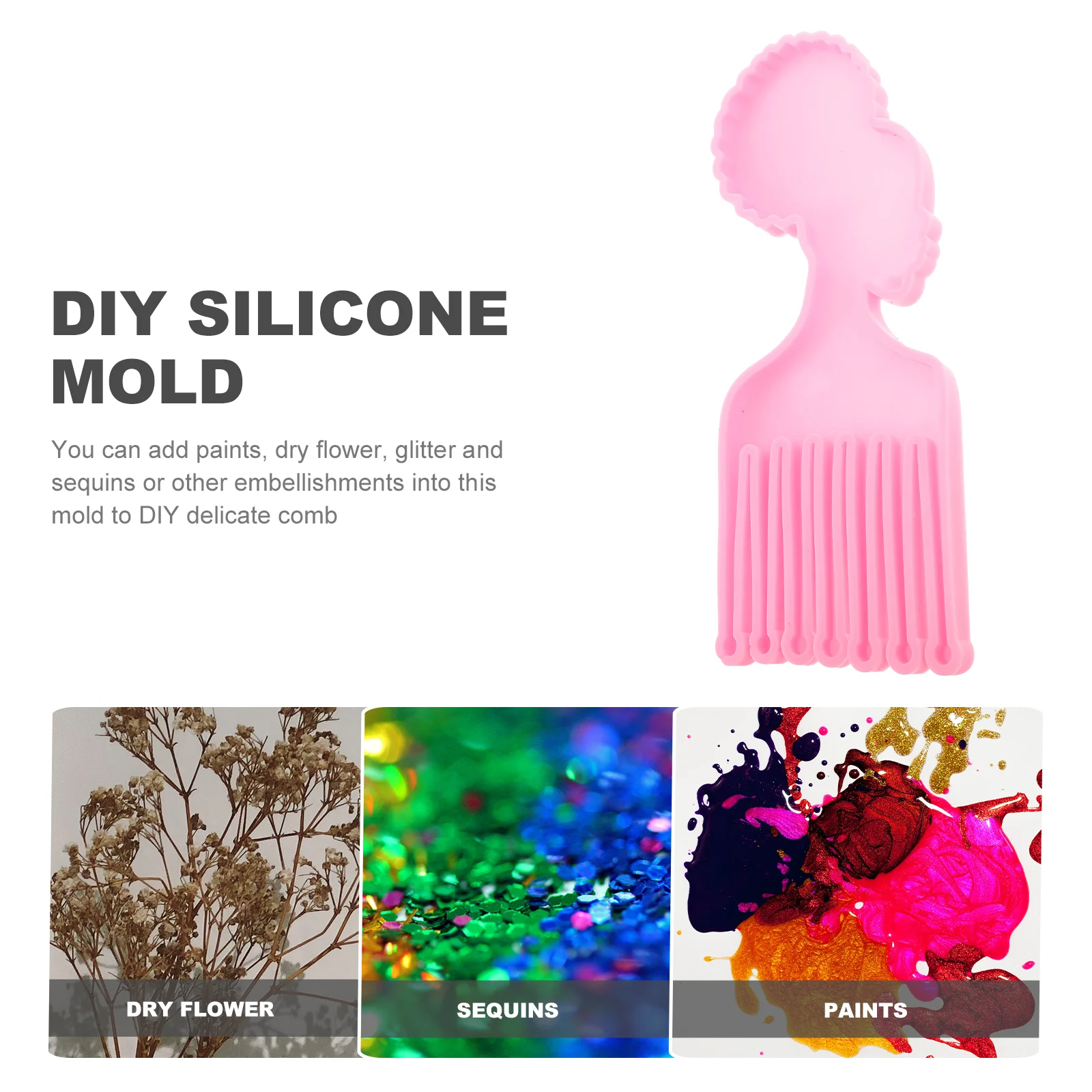 

1pc Crystal Epoxy Mold Silicone Diy Comb Mold Craft Resin Molds Hairdressing Styling Handmade Gift Jewelry Accessories Durable