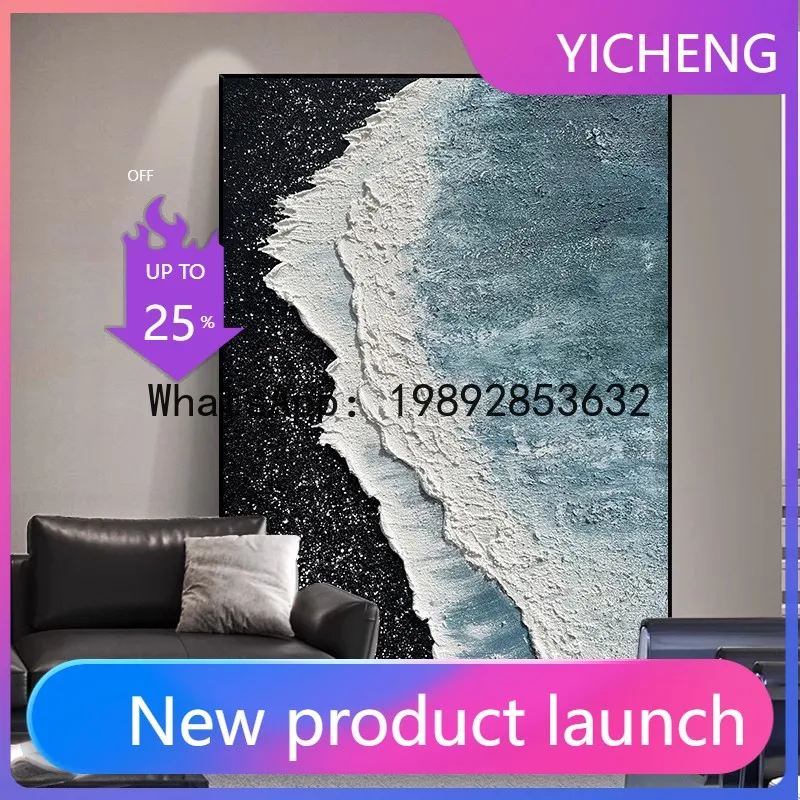 

Картина маслом GH для декора гостиной, фон для дивана, текстурная картина для прикроватной зоны, ручная роспись в стиле легкой роскоши для прихожей