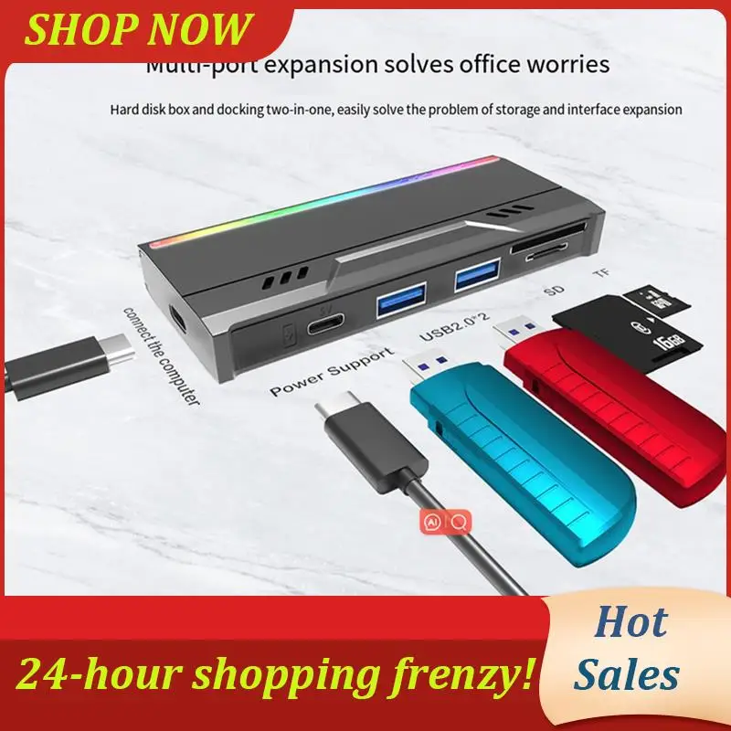 

AB31-Multifunctional M.2 Hard Drive Enclosure Supports TF/S D Card NVME/NGFF Protocol Solid State Drive Enclosure Easy Install -