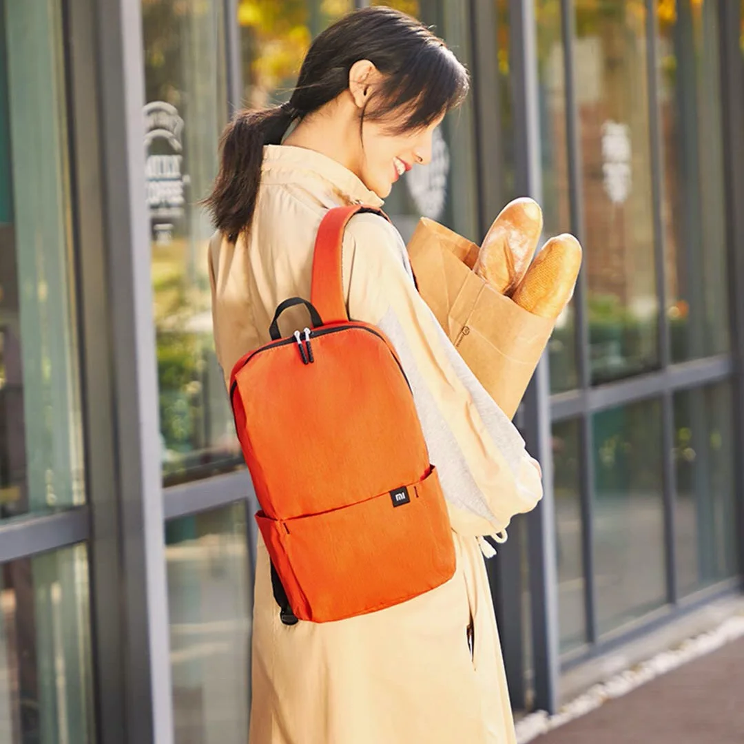 Original xiaomi mi pequena mochila cidade lazer viagem saco de esportes 10l saco à prova dwaterproof água unisex combinação multicolorido saco inteligente