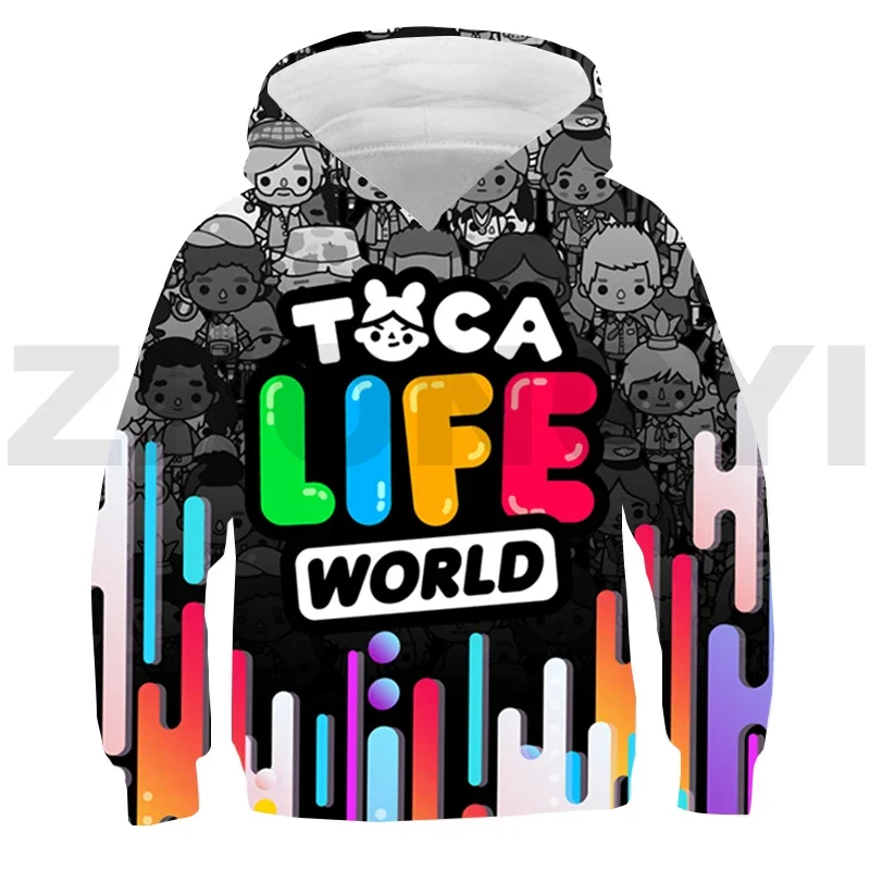 Hot Sale Toca Boca 3D Hoodie for Teens Funny Game Toca Life World Harajuku Sweatshirt Boys Japanese Streetwear Girls Lounge Wear