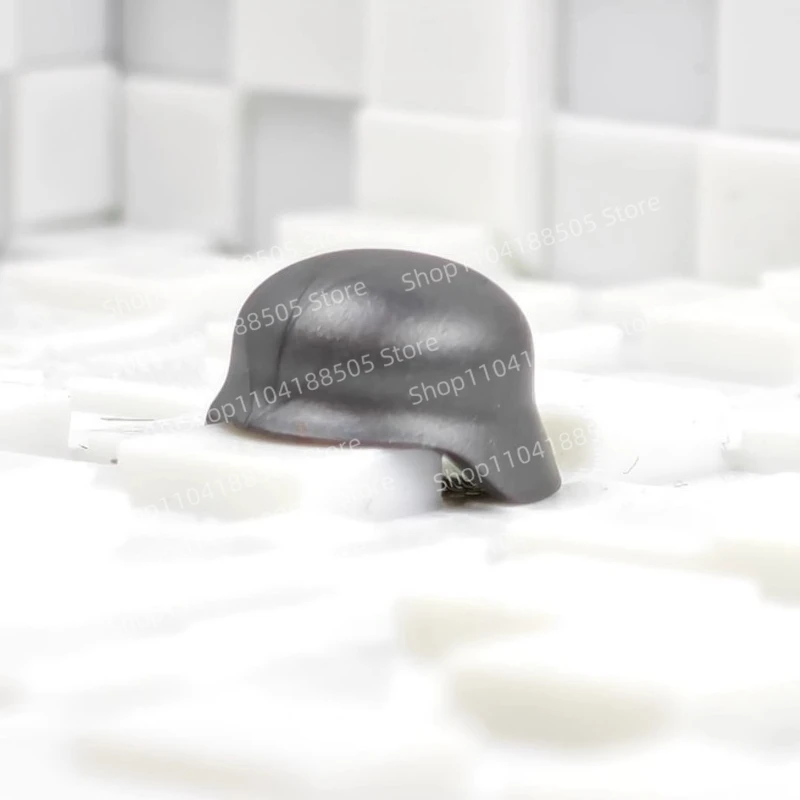 MOC militaire bouwsteen helmaccessoires, hoedhoofddeksels met grote rand, speelgoedbeeldjesmontage, kunststof