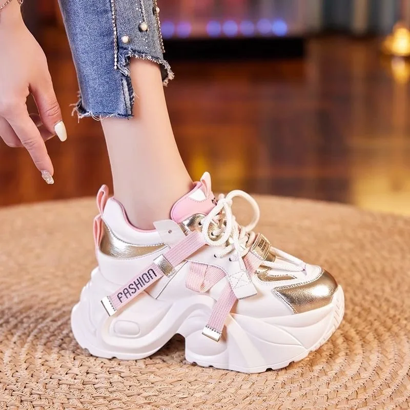 

2025 Autumn and Winter New Women's Dad Shoes Chunky Casual Shoes with Thick Soles, Stiletto Heel for Petite Women