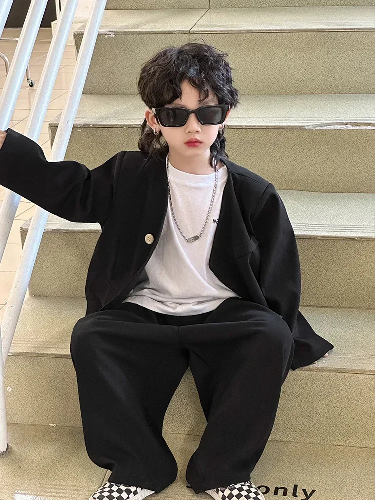 

Loose Children Suit Jacket and Pant Baby Kid Birthday Set 2-piece Set Kid Clothes Suit 2025 Spring and Autumn Korean Style