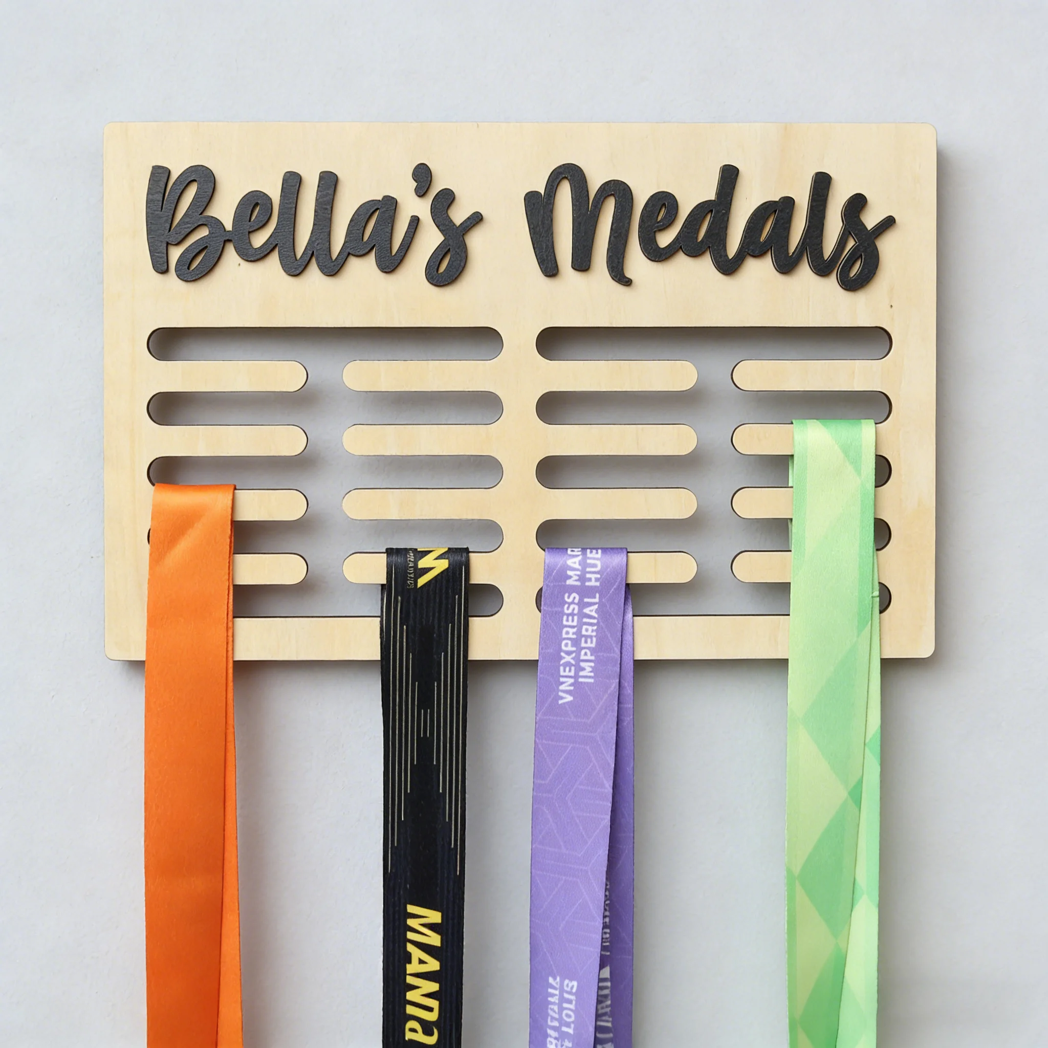1Pc Custom Nordic style Wooden Name Plaque,Medal Hanger,Home Room Office Wall Door Decor,DIY Paintable,Birthday Wedding Gift