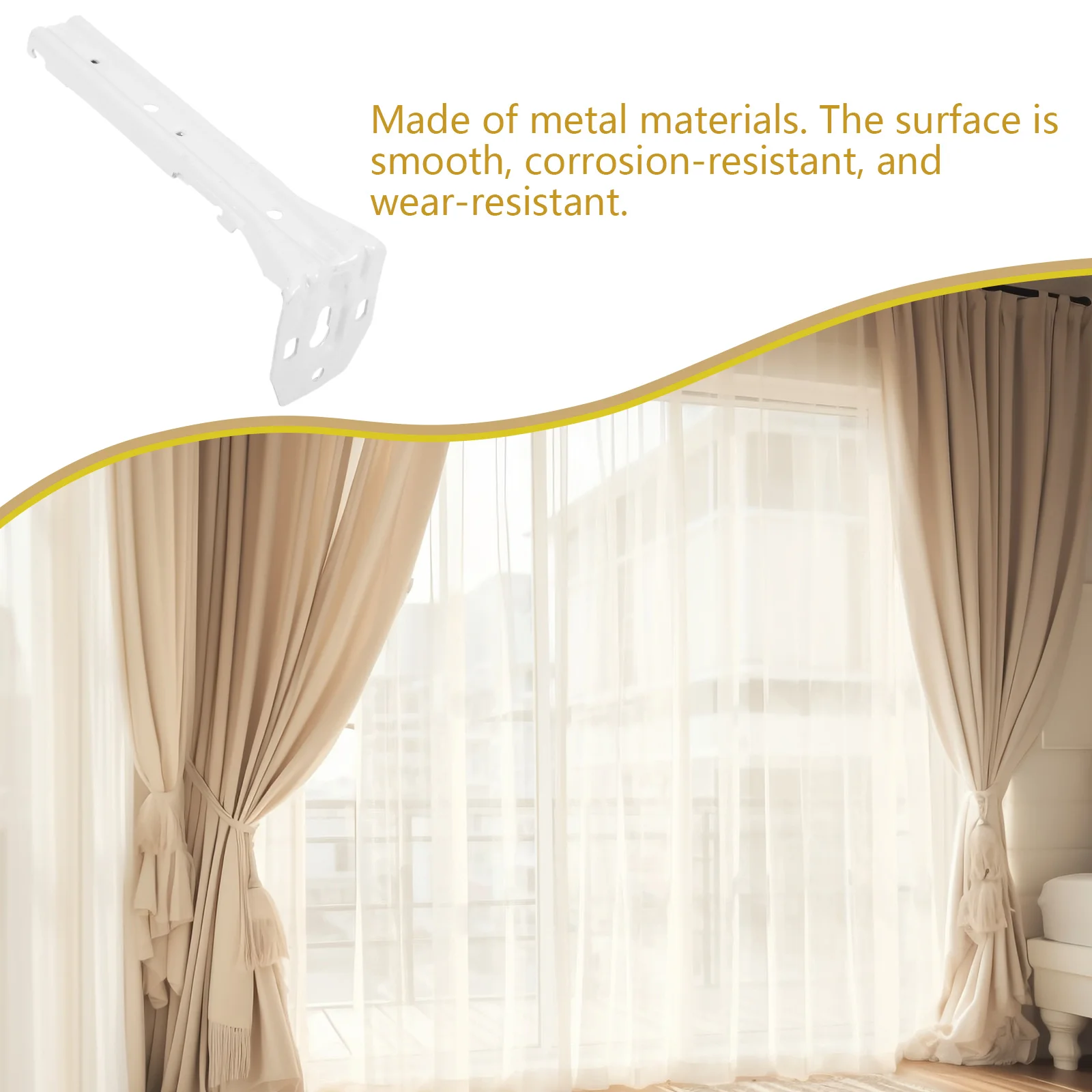 Rail de Rideau de Plafond Flexible, Fournitures de Montage, Système Monté Incurvé en Métal, 6 Pièces