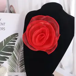 3D Multi-layer Organza Large Flower Patch Chest Flower Sewing DIY Handmade Wedding Dress Brooch Accessories