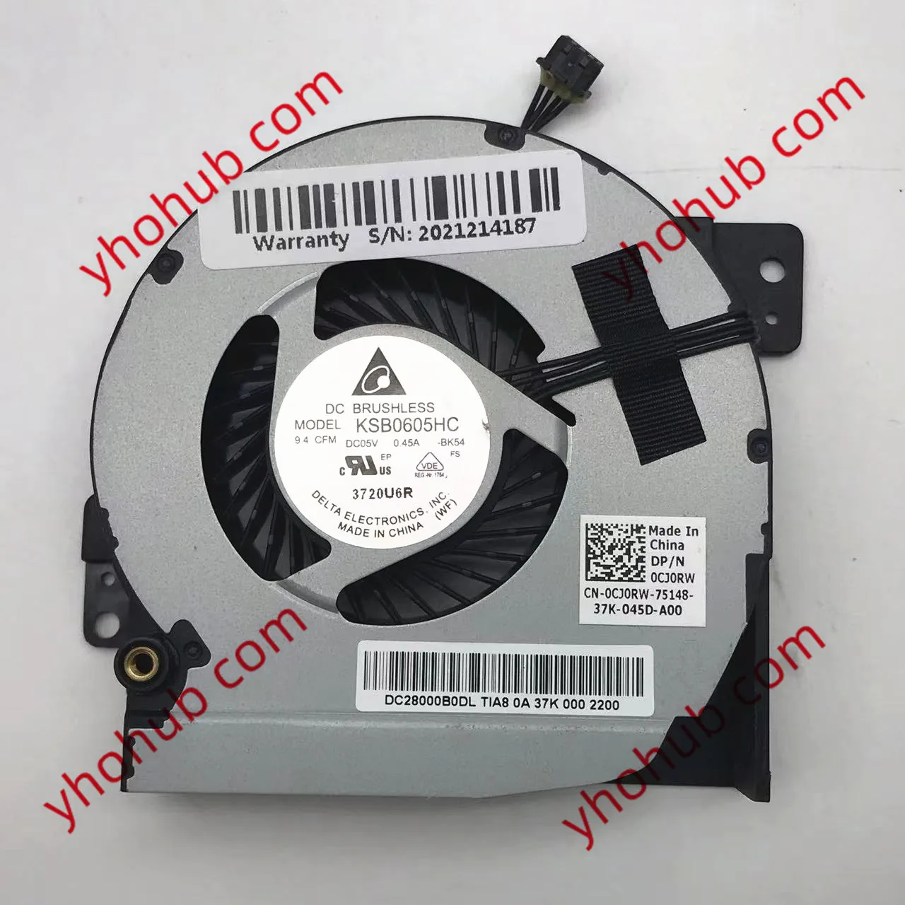 KSB0605HC DC 5V DC 5V 0.45W 4-Wire 4-PIN พัดลมทำความเย็น