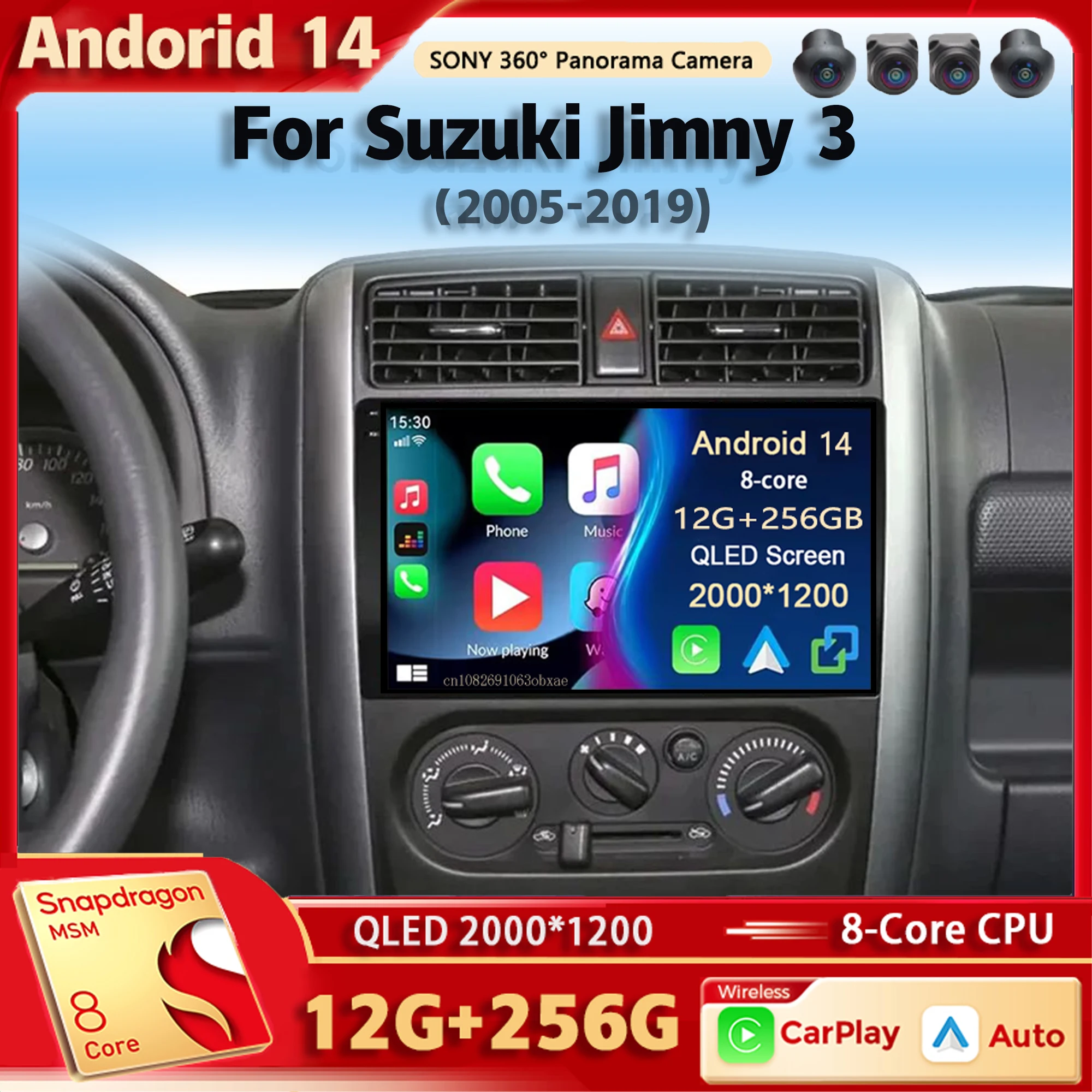 Android 14 Car Radio Multimedia Player For Suzuki Jimny 3 2005-2019 Auto Carplay Car Stereo DSP wifi+4G Ai voice 2 Din Head Unit