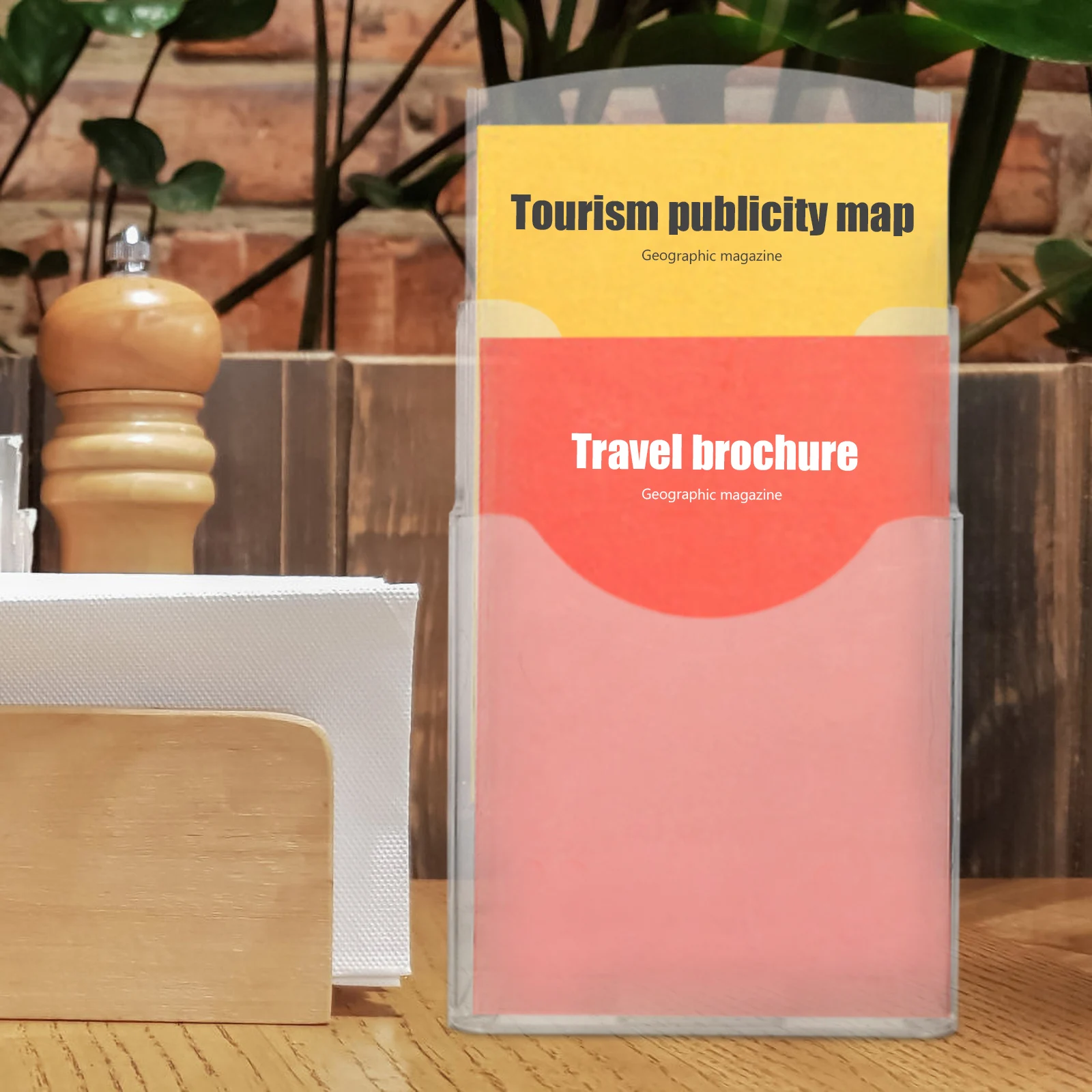 

Wall Mount Document Stand A6 2 Layers Acrylic File Rack Brochure Holder Clear Shelf Desk Organizer Storage Display