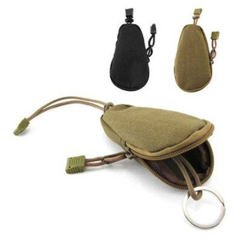 1Pcs Mini Key Wallets Holder Men Coin Purses Pouch Bag Small Pocket Keychain Zipper Case Out Door Pack