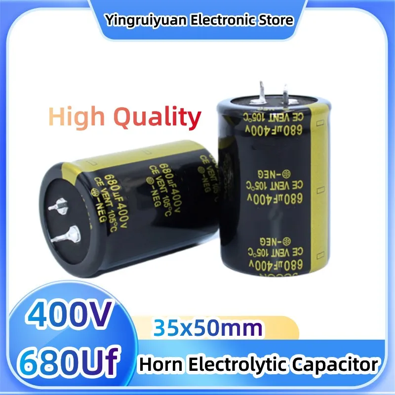 400V680Uf Horn Electrolytic Capacitor Inverter Electric Welding Machine High Quality 35x50mm 2pcs