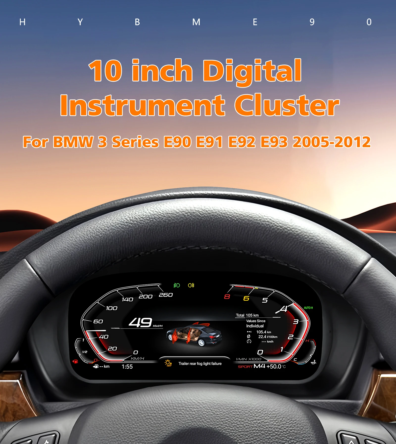 

For BMW 3 Series E90 E91 E92 E93 2005 - 2012 Diqital Instrument Cluster Car LCD Dashboard Display Virtual Cockpit Gauge panel