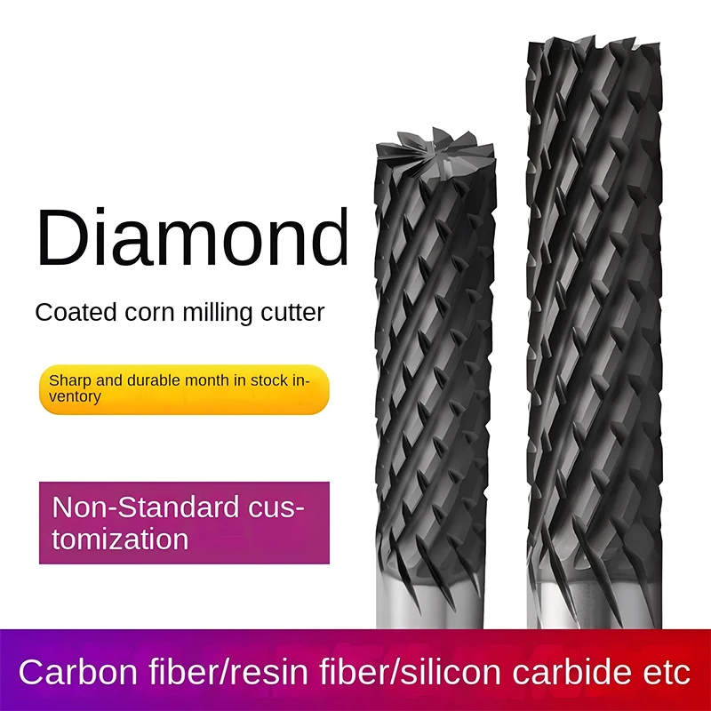 

Diamond Coated Milling Cutter Carbon Fiber PCD Glass Fiber Composite Material Cutting Tungsten Carbide Cutter for Aerospace