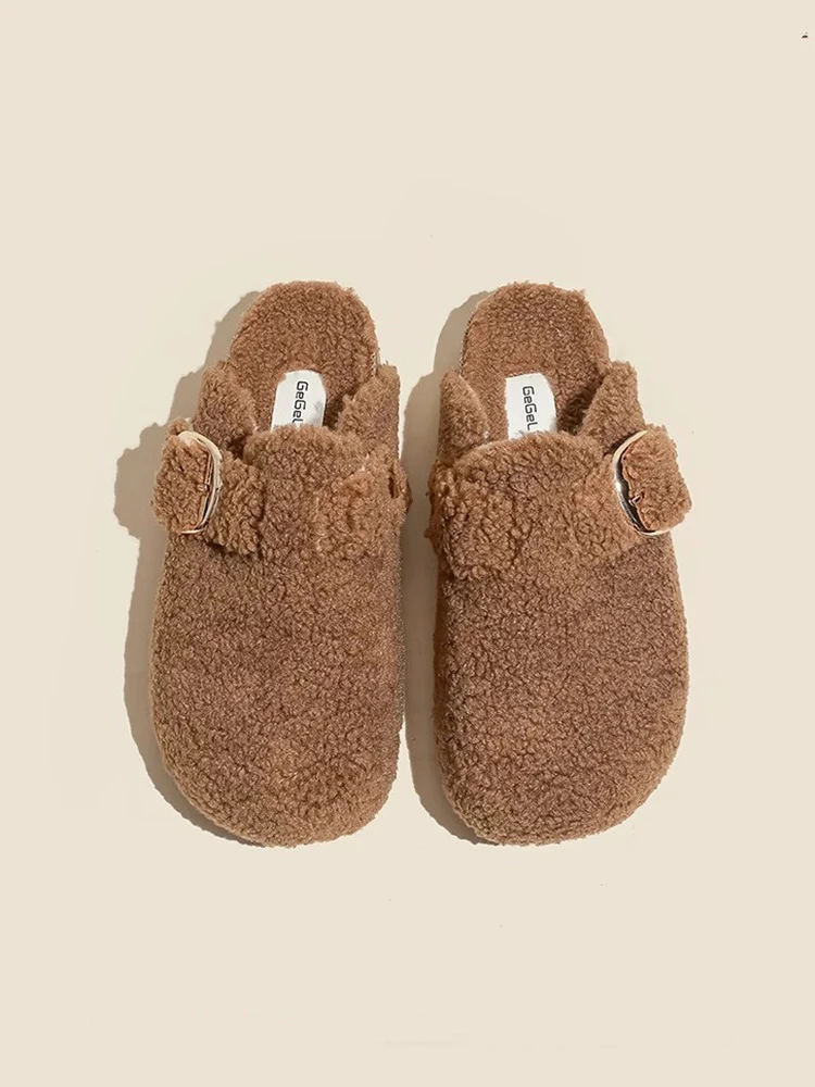 Maogu-Mules en Fourrure pour Femme, Chaussures d'NikChaudes et Décontractées, Nouvelle Collection Hiver 2023