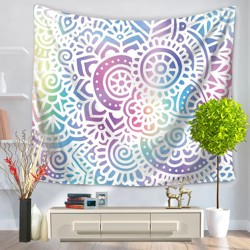 1 Stück, bedruckter Mandala-Wandteppich, Wanddekoration, Hippie-Wandteppich, Stranddecke, staubdichte Abdeckung, Tischdecke