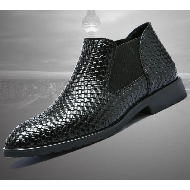 2025 Bottes Noires Luxe Hommes Chaussures Montantes Décontractées Cuir Haute Qualité Bottines Classiques De Styliste Pour Hommes