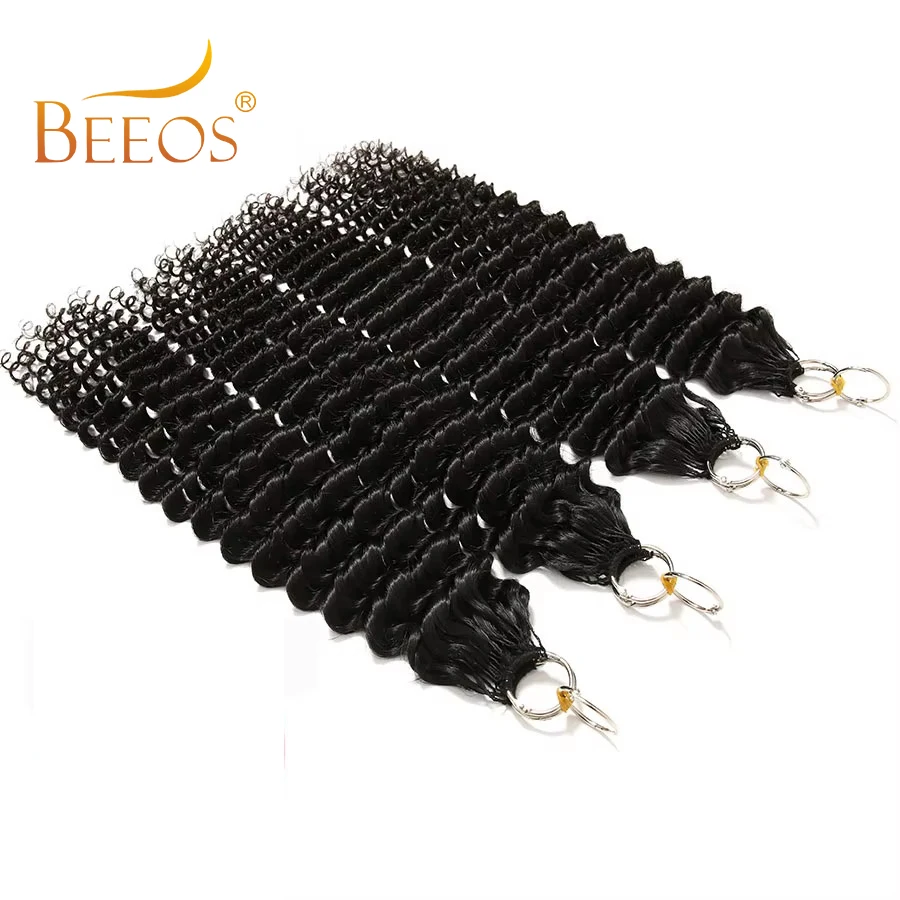 Extensión de cabello humano con ganchillo, onda profunda, 16-24 pulgadas, pre-separada, virgen para mujer 4