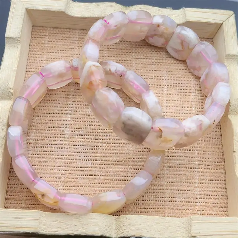 

Natural Flower Agate Bangle String Charms Strand Exquisite Jewelry Gift Healing Crystal Energy Gift 1pcs 18x13.5mm