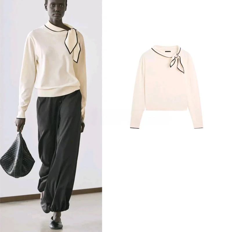 

Spring New Arrival Women's Knitwear Scarf Collar Long Sve Commute Sle Loose Fit Regular Length Polyester Fiber Turtlene