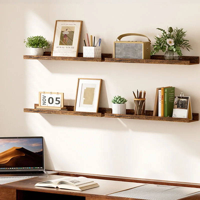 إطار تقسيم من الخشب الصلب طقم مكون من 6 قطع، رف عائم، أرفف عائمة، رف، طول 15.7 بوصة، قدرة تحمل قوية #5