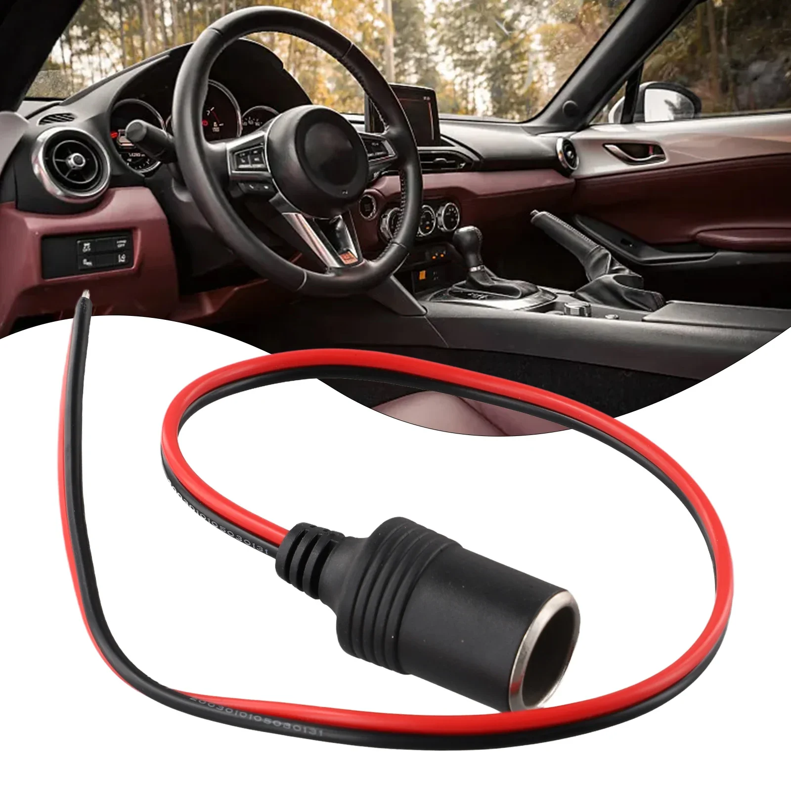 

12v 13A 120W Car Cigarettes Lighters Splitter Power Adapter Charger Cable Female Socket Plug Connection Adapter 1.5mm Wire